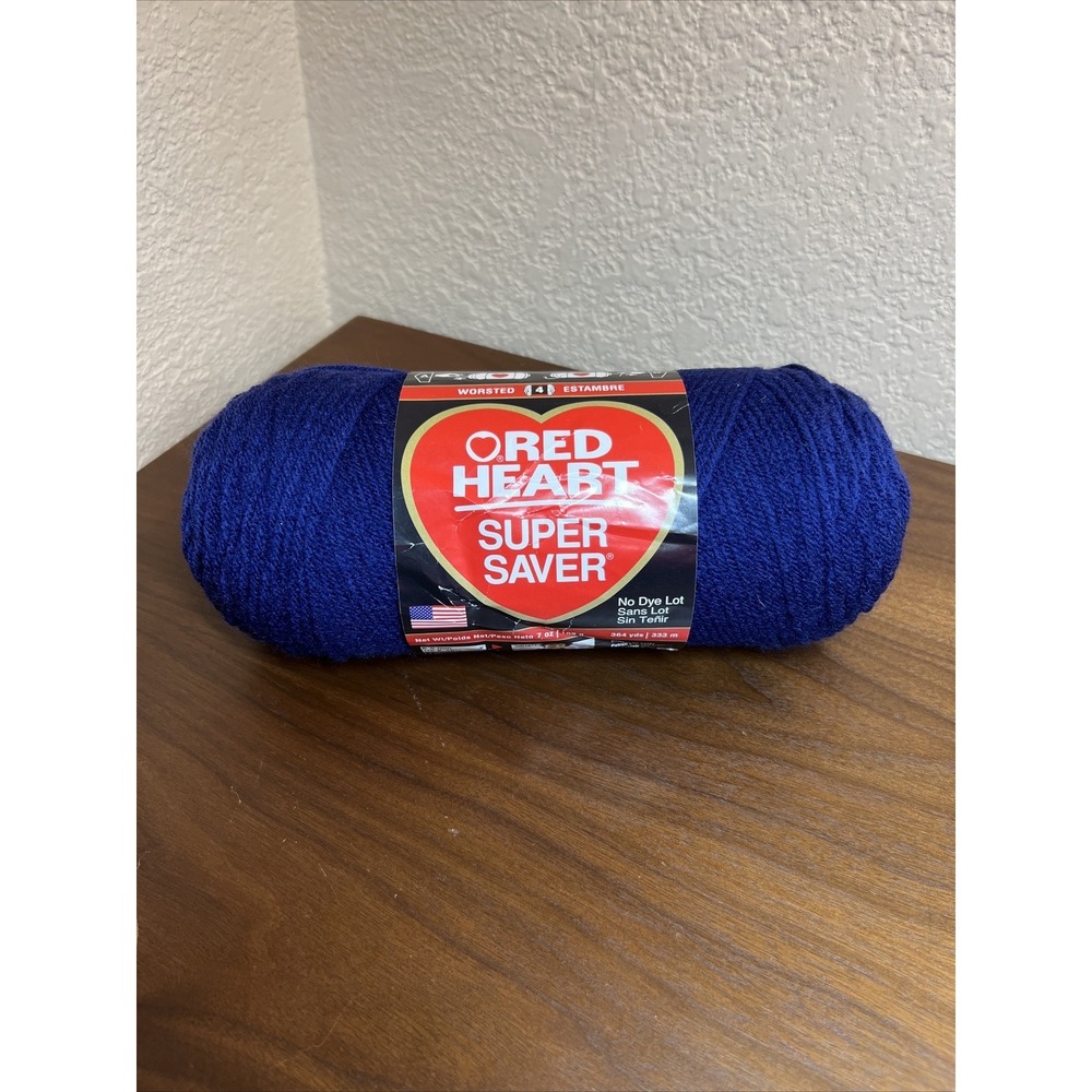 Red Heart Super‎ Saver Yarn Worsted Skein Navy Blue